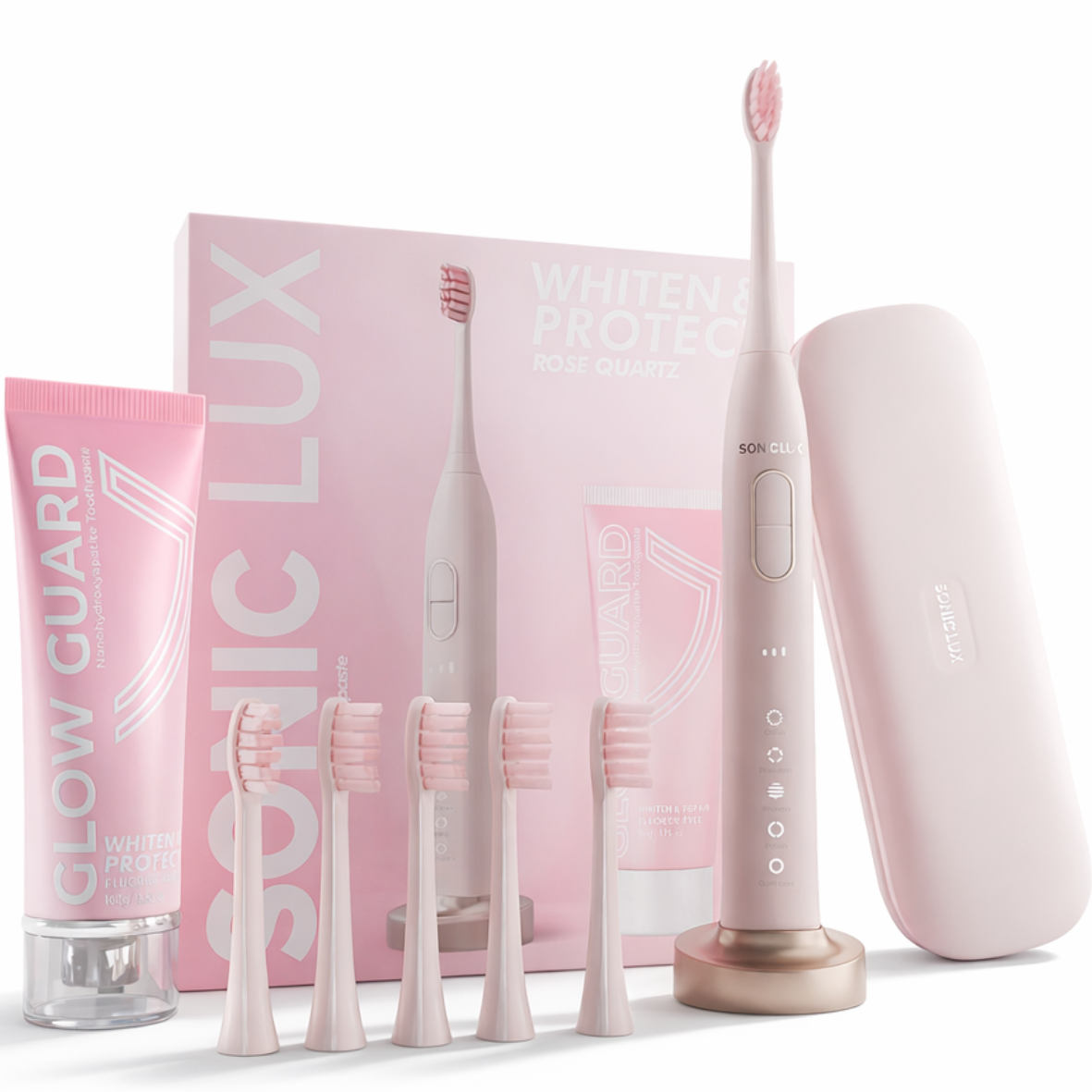 【ナリス】ビューティープロソニック ソニックジェル+ルクエコンク付き Sonic Lux™ Rose Quartz Pink Ultra Sonic Electric Toothbrush