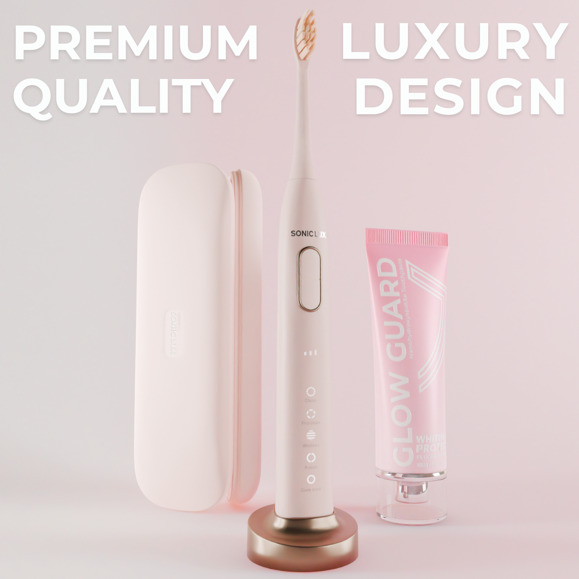 Sonic Lux™ Rose Quartz Pink Electric Toothbrush
