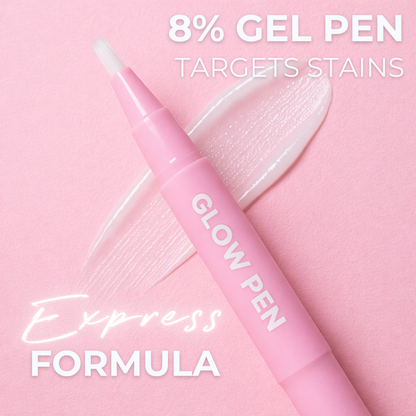 Glow Strips - 10 Express Teeth Whitening Strips & Pen | 8% Professional Whitening Formula