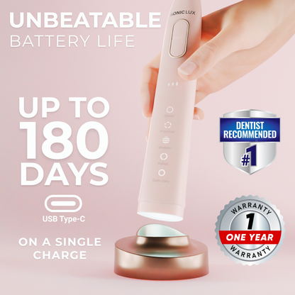 Sonic Lux™ Rose Quartz Pink Electric Toothbrush