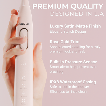Sonic Lux™ Rose Quartz Pink Electric Toothbrush