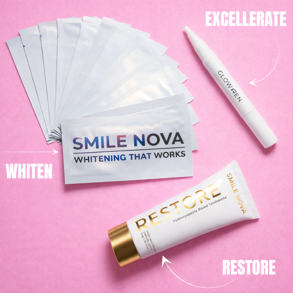 3-in-1 Teeth Whitening Kit, 14 Whitening Treatments + Post Whitening Enamel Care Toothpaste