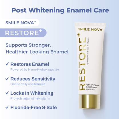 Smile Nova™ Advanced White Teeth Whitening Gel Refill Pack | 3X 10 mL Dental-Grade Gel Syringes | 60 Treatments, Professional 35% Carbamide Peroxide, | Restore+ Nano-Hydroxyapatite Toothpaste