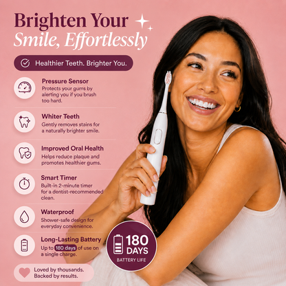 Sonic Lux™ Rose Quartz Pink Whitening Electric Toothbrush