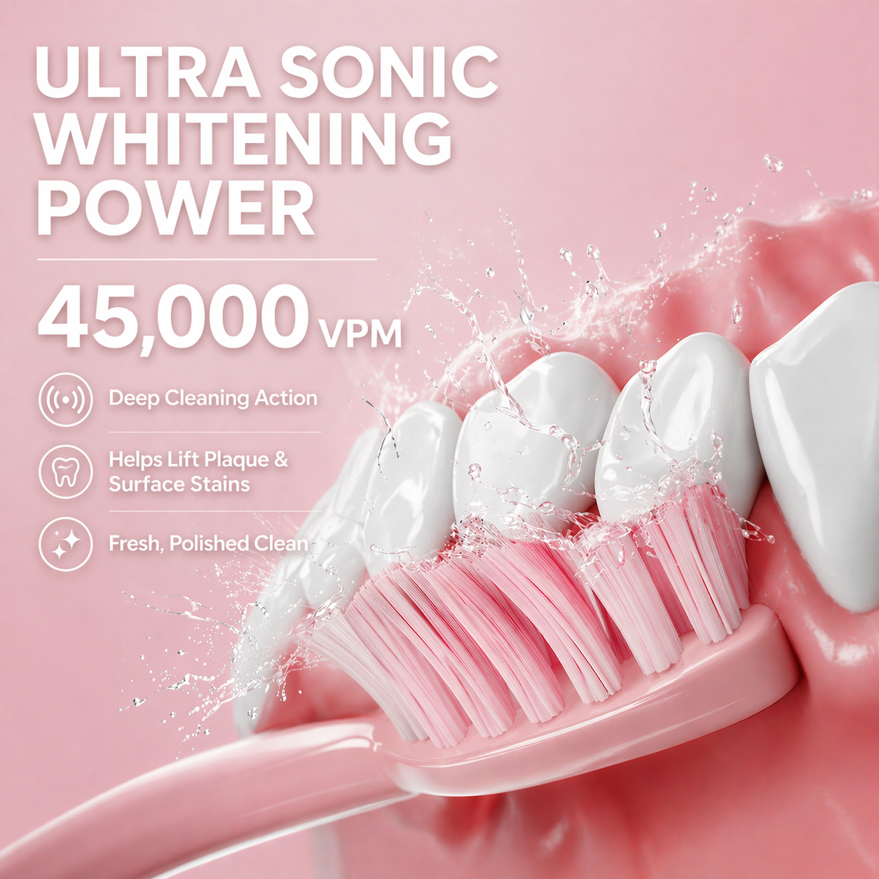 Sonic Lux™ Rose Quartz Pink Whitening Electric Toothbrush
